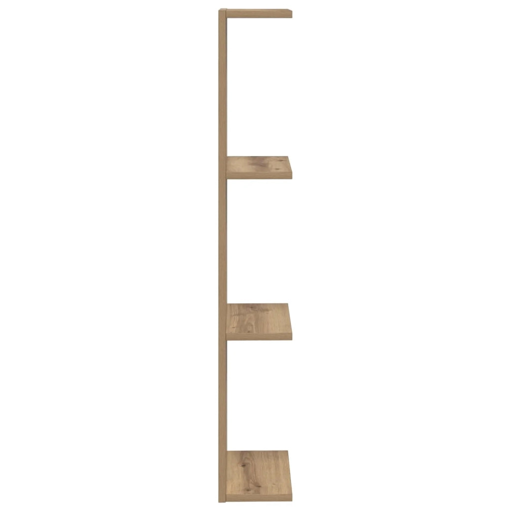 Scaffale da parete 2 pz Rovere Artigianale 25 x 15 x 100 cm 8012395