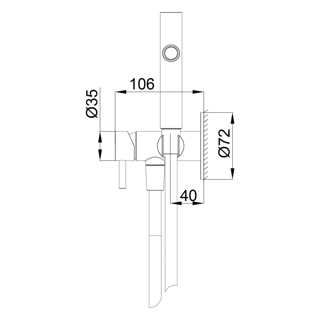 SINED Set doccino flessibile da parete per WC e bidet in acciaio inox 316L finitura inox argento completo di presa a muro tubo flessibile e doccetta bidet per interni ed esterni SET-DOCCINO-FLESSIBIL