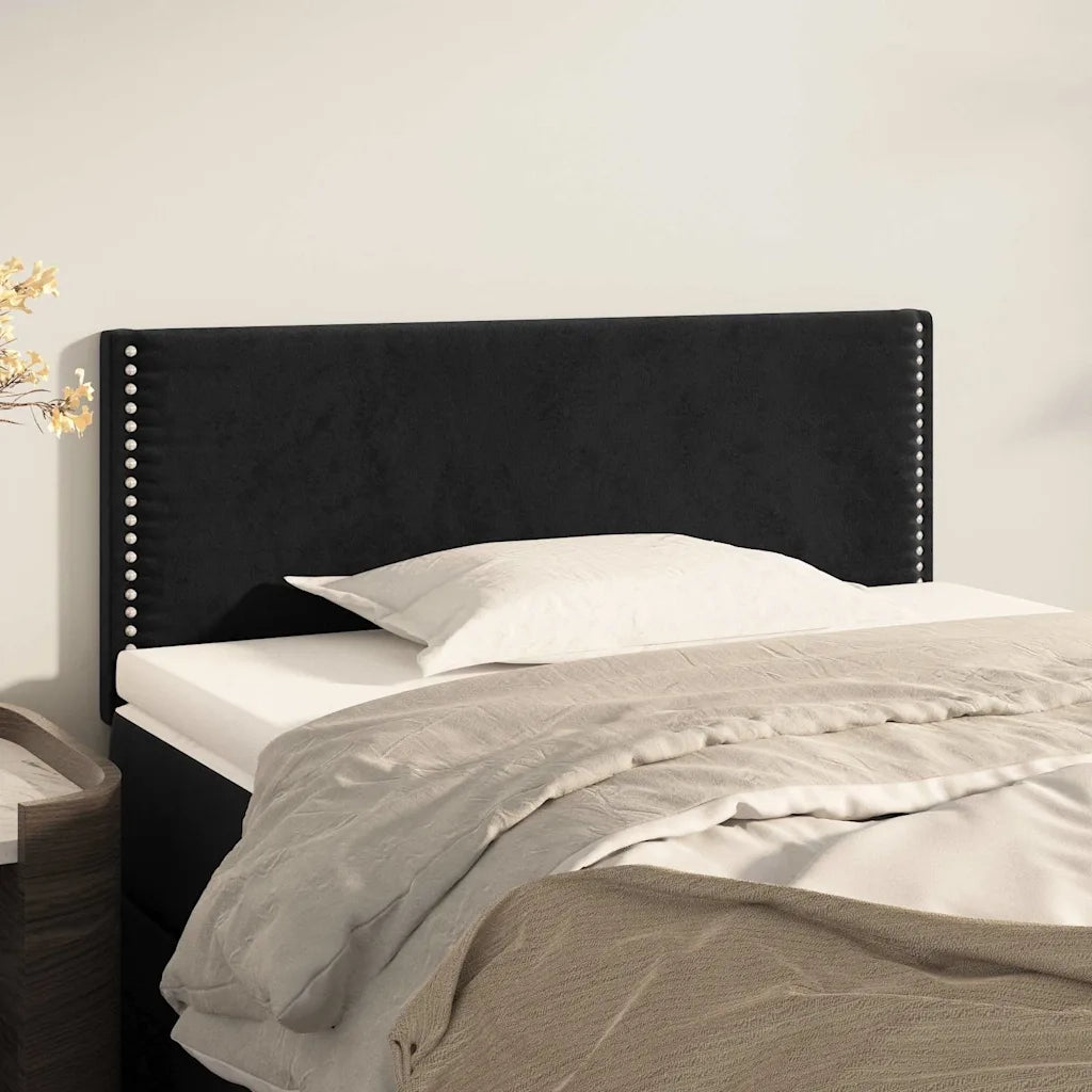 Testiera | Testata Nera 100x5x78/88 cm in Velluto