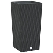 Fioriera | Cassetta per fiori | Vaso con Interno Rimovibile Antracite 11 / 26,5 L PP Rattan