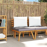 Sedia da Giardino con Cuscini in Legno Massello di Acacia 46671