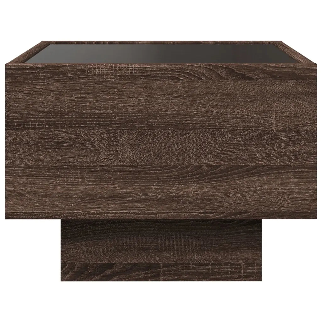 vidaXL Tavolino con LED Rovere Marrone 40x40x30cm in Legno Multistrato