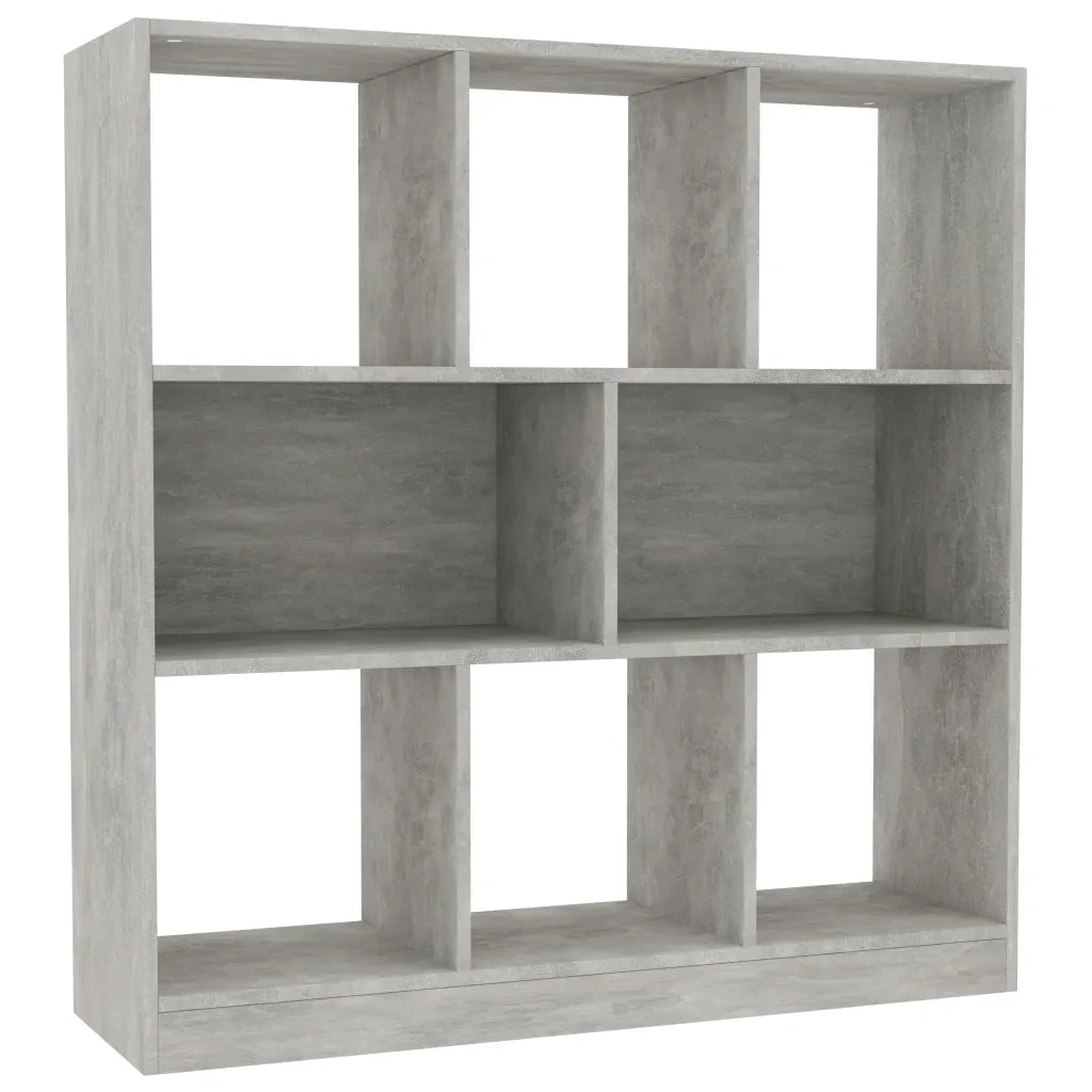 Libreria-Scaffale per Libri-Mobile di Stoccaggio Grigio Cemento 97,5x29,5x100 cm in Legno Multistrato