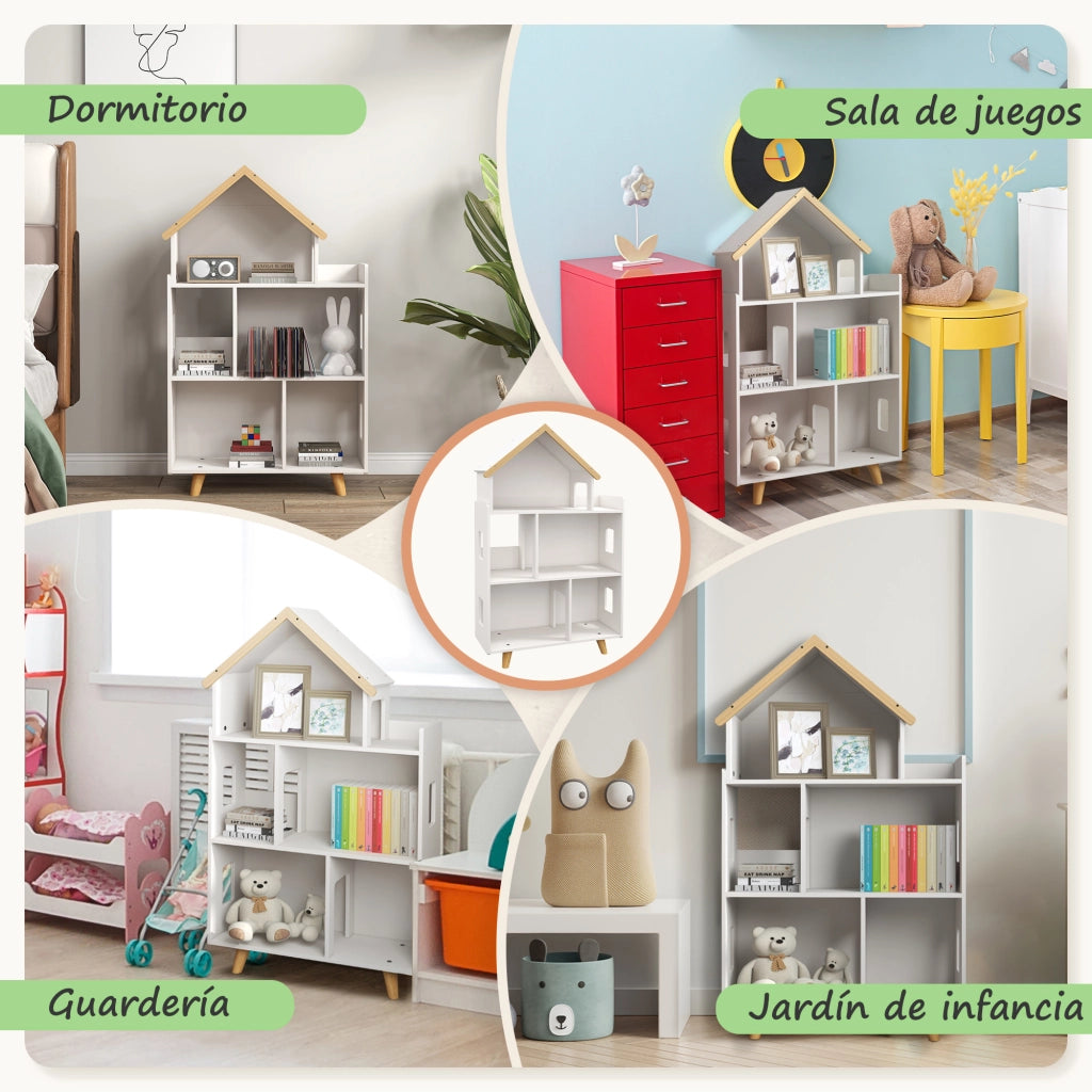Scaffale per giocattoli bambini ¨C zephmum ¨C 65x25x108,5 cm bianco