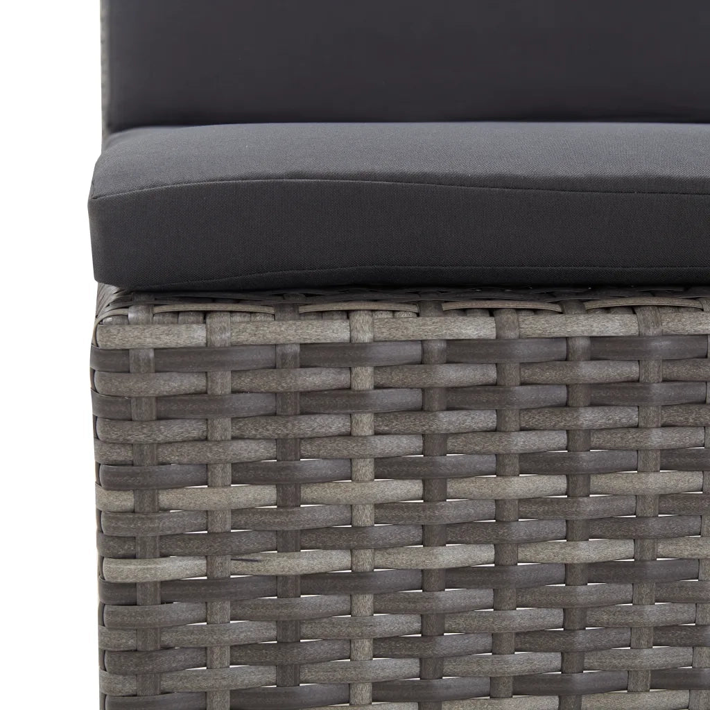 Set Divani da Giardino 5 pz con Cuscini in Polyrattan Grigio cod mxl 38824