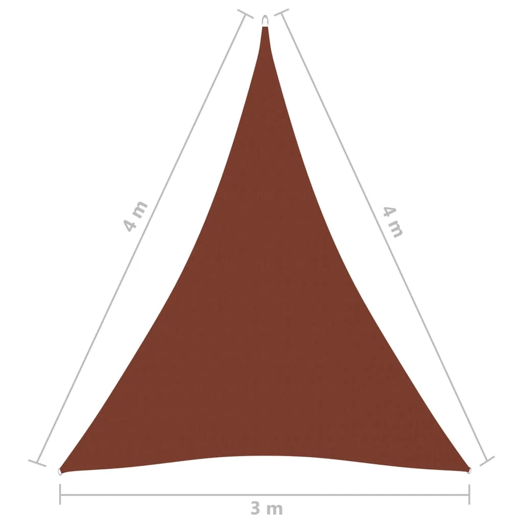 Vela ombreggiante/ombrellone triangolare 3 x 4 x 4 m in tessuto oxford color terracotta 02_0009841