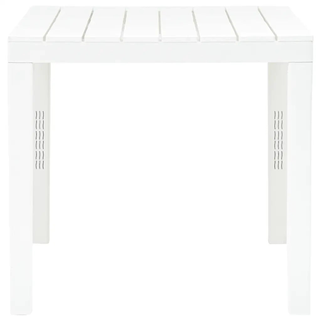 Tavolo da Giardino | Tavolino da esterno con 2 Panche in Plastica Bianco