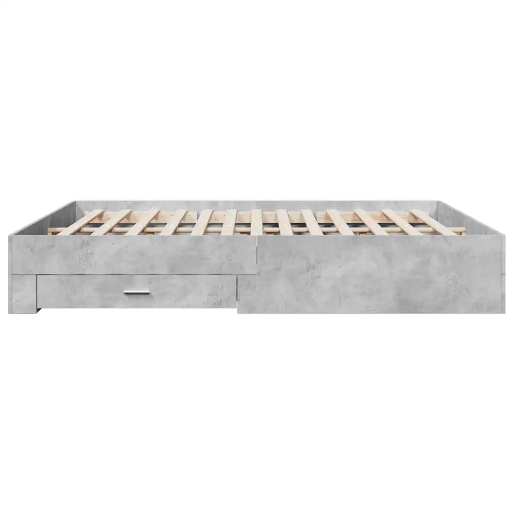 Giroletto Cassetti Grigio Cemento 180x200 cm Legno Multistrato 3280366