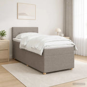 Letto box spring con materasso Tortora 90 x 190 cm Tessuto 3450850