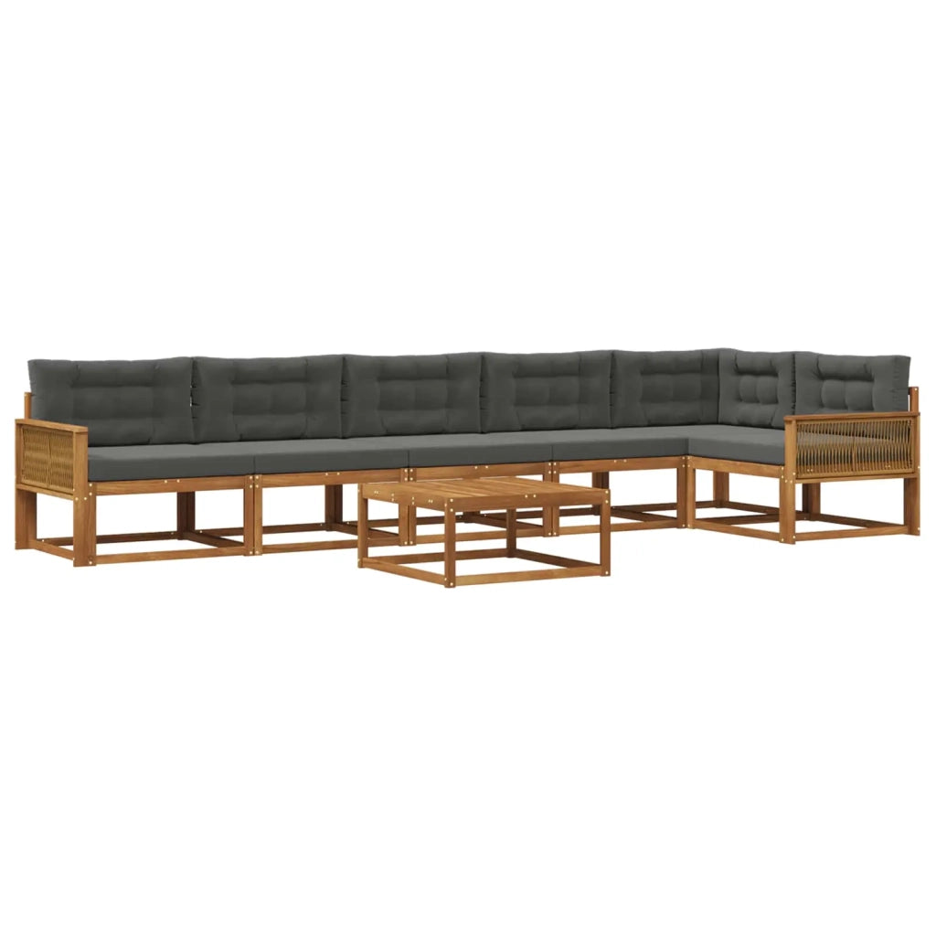 Set di divani da esterno con cuscino 7 pcs Naturale e Antracite 3382630