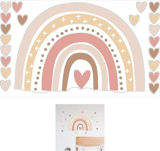 Set di Stick per Parete Arcobaleno - Decorazione per Parete Bohemienne - Stick per Parete per Camera da Bambini - Camere da Letto e Sale da Letto - Uomo e Donna.