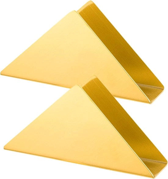 Set di 2 sostegni per tovaglioli in acciaio inox 304 # a forma triangolare stand per dispenser di tovaglioli in metallo libero da tavolo per organizzazione di tavolo per tavole da lavoro cucina tavole da picnic decorazione di festa