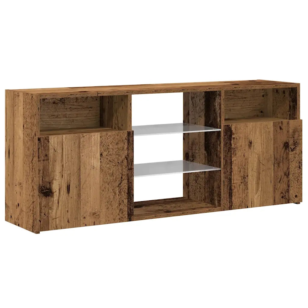 Mobile Porta TV con LED Legno Antico 120x30x50 cm Multistrato 856351