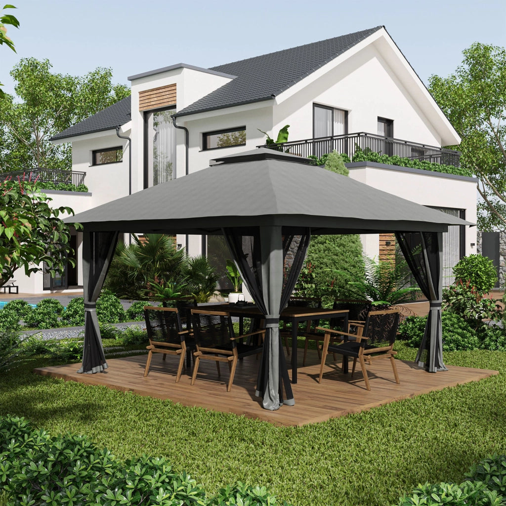 Pavillon pieghevole 3 livelli di altezza con tetto impermeabile UV50+ e pareti laterali