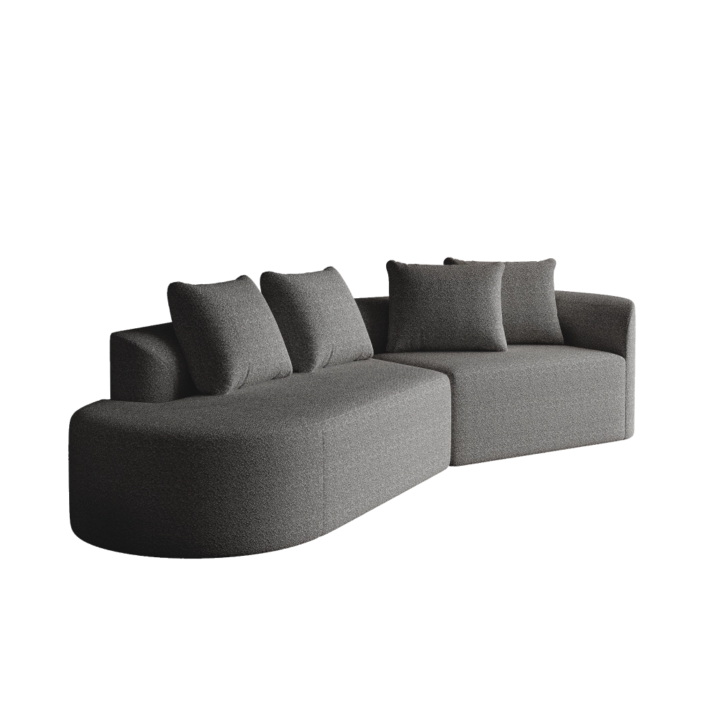 Divano in chenille moderno - Zephmum - Extra largo e profondo, 4 posti, con 4 cuscini decorativi