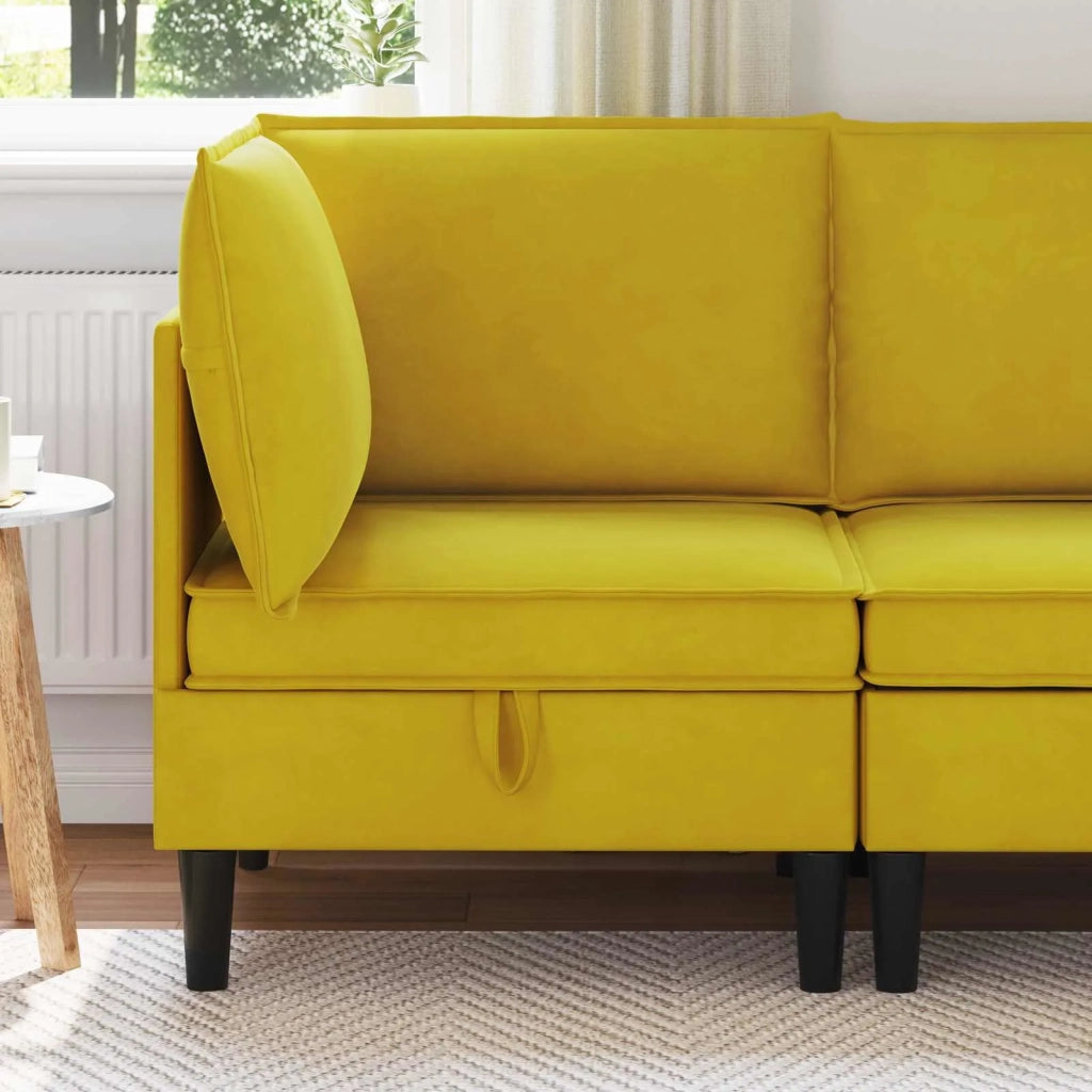 Divano con Stoccaggio Giallo Velluto 42027083
