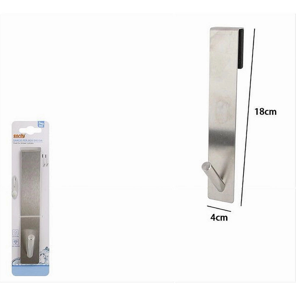 Trade Shop - Gancio Per Porta Box Doccia Appendi Asciugamano Accappatoio Bagno 4 X 18cm 87765 -