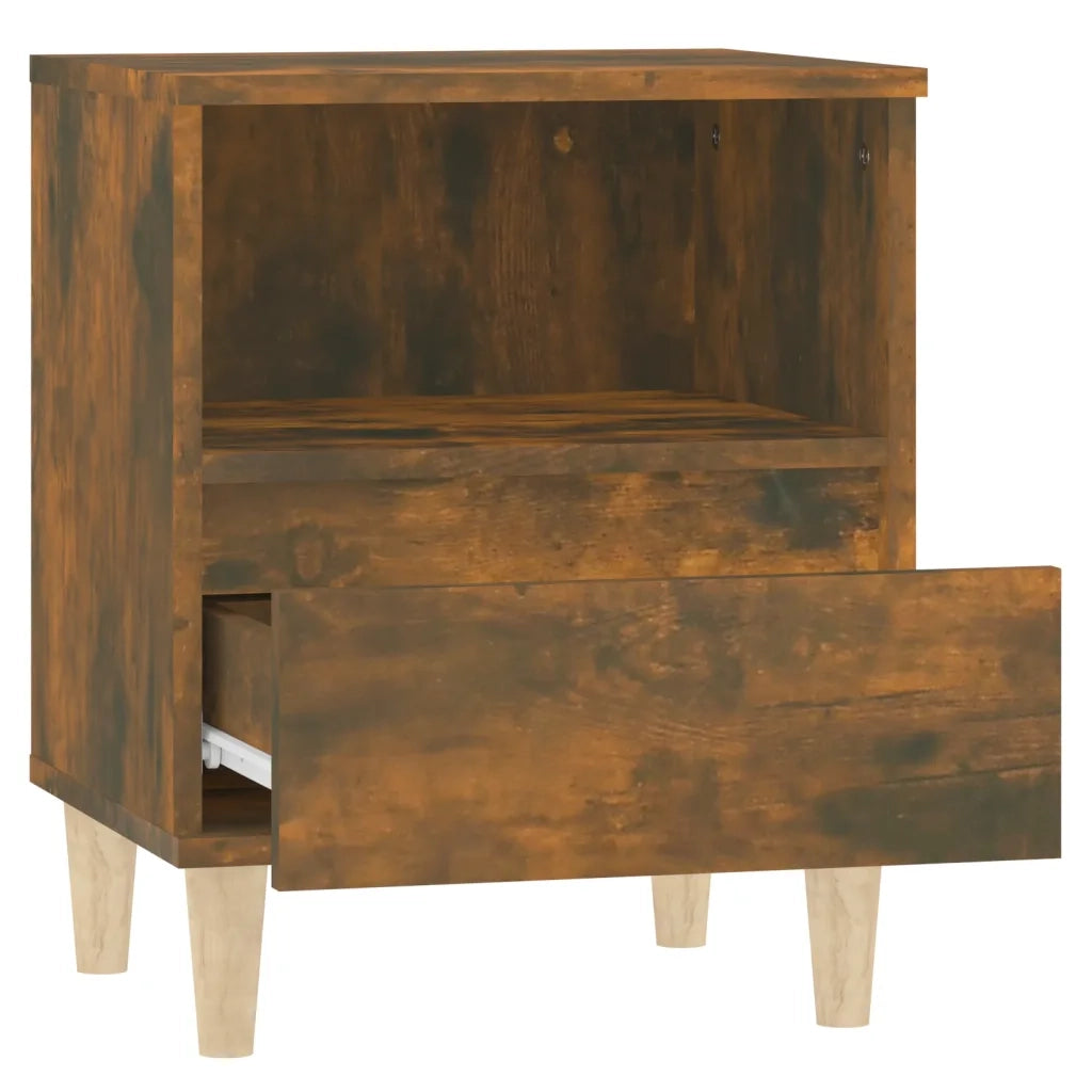 Set di 2 Comodini | Armadio da Notte | Mobiletto da notte Rovere Fumo 40x35x50 cm