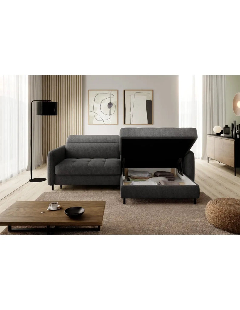 Divano ad angolo collezione GOUMSI colore Grigio scuro melange