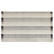 Tappeto in lana bianco sporco nero marrone 140 x 200 cm nappe fatte a mano moderno