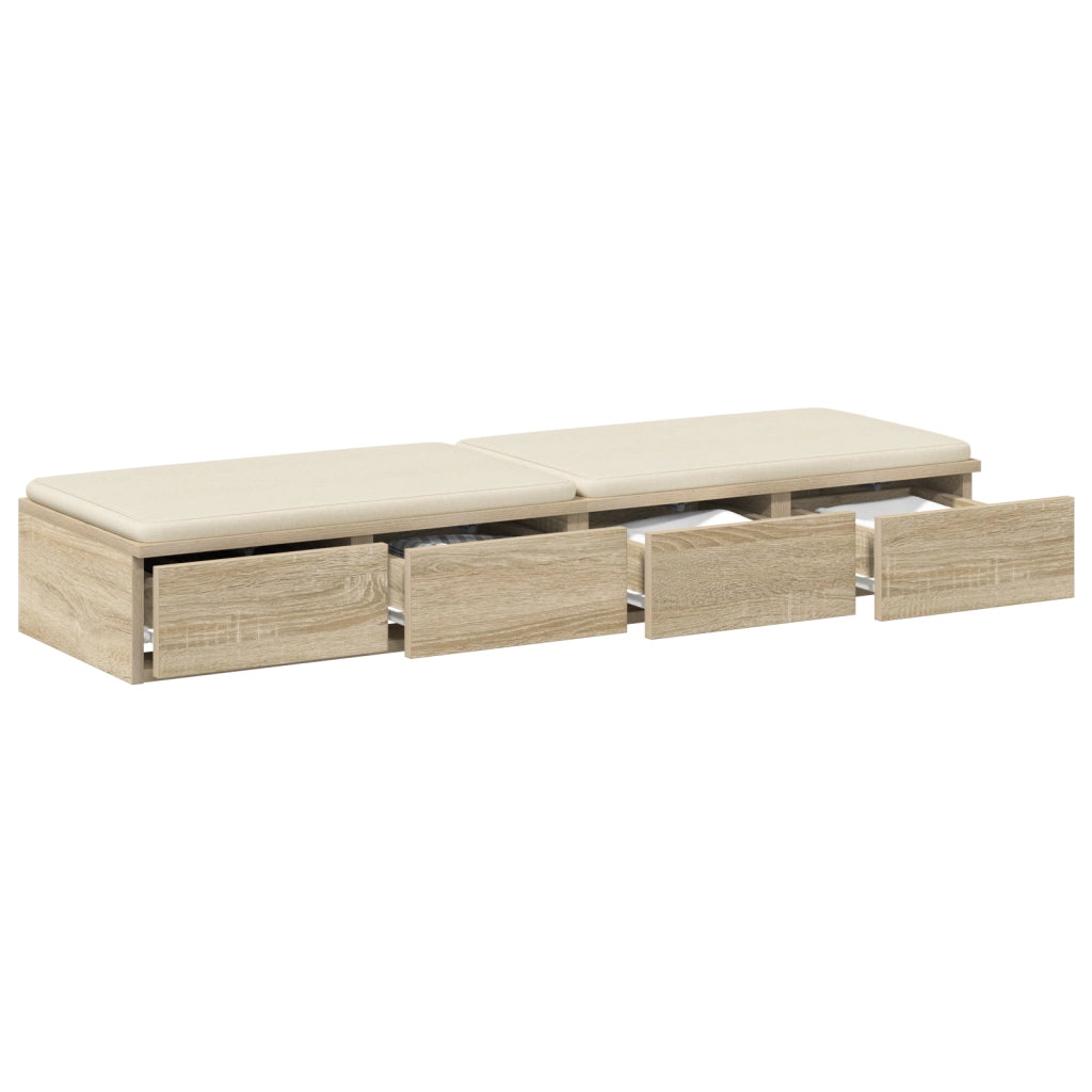 Comodino in rovere Sonoma 120x36.5x16.5 cm legno ingegnerizzato