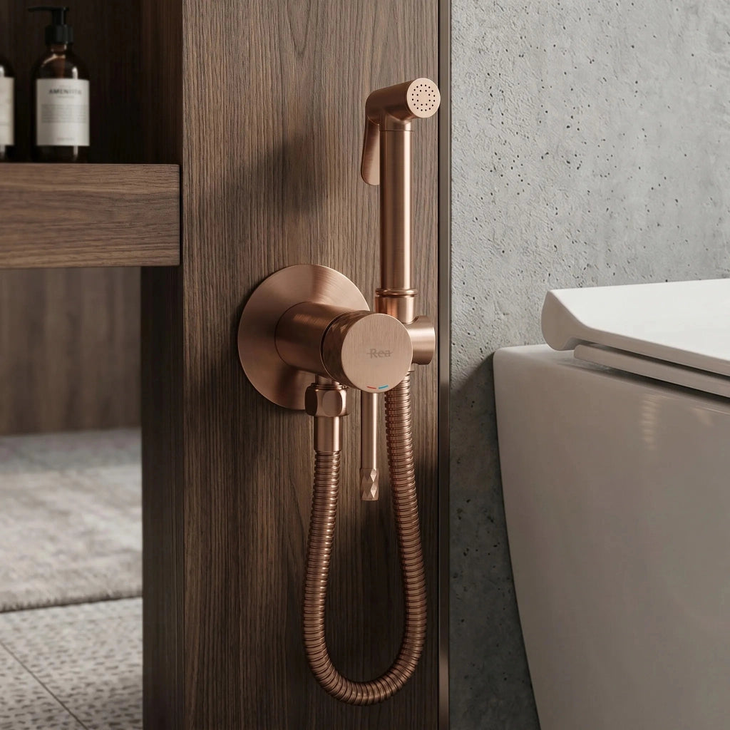 Rubinetto Bidet Rea Lungo Loop Diamond Brush Copper