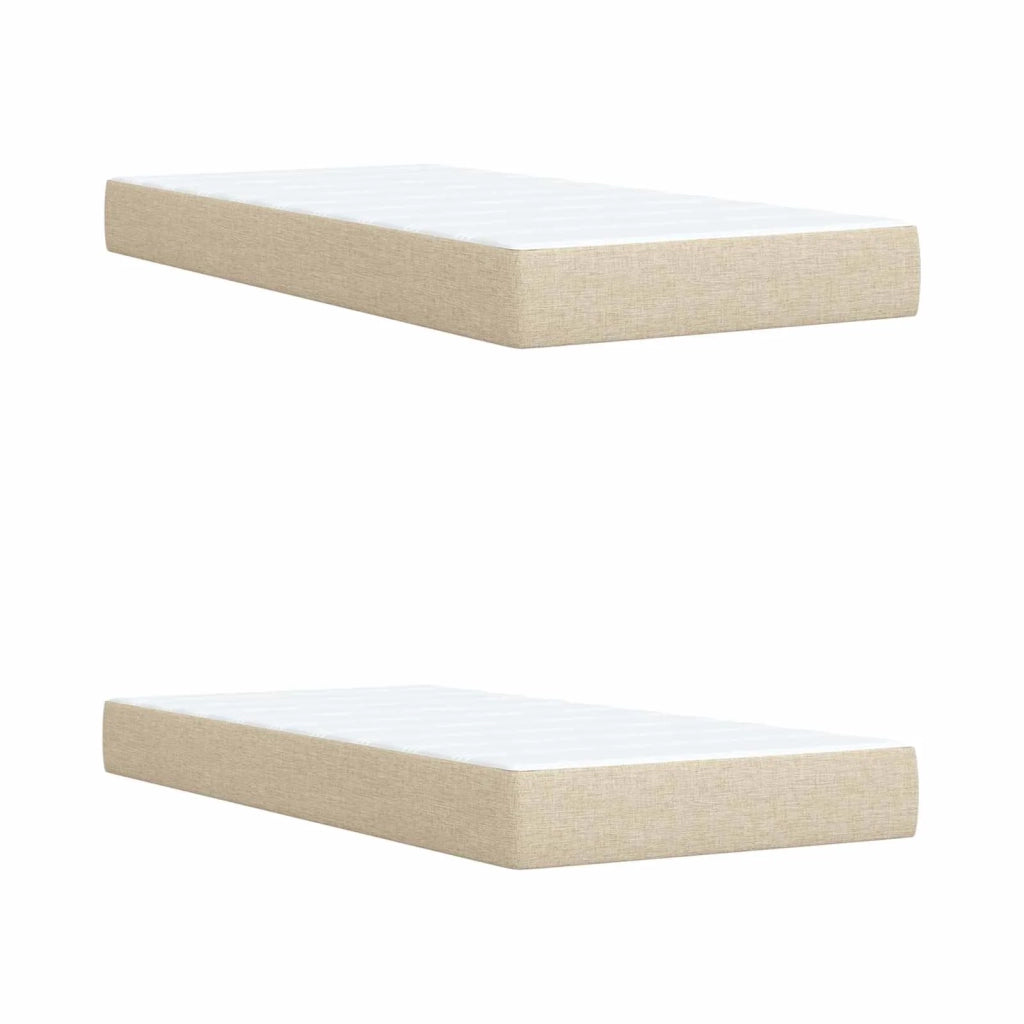 Letto con Box Spring, Materasso e LED Crema 200 x 200 cm 3452034