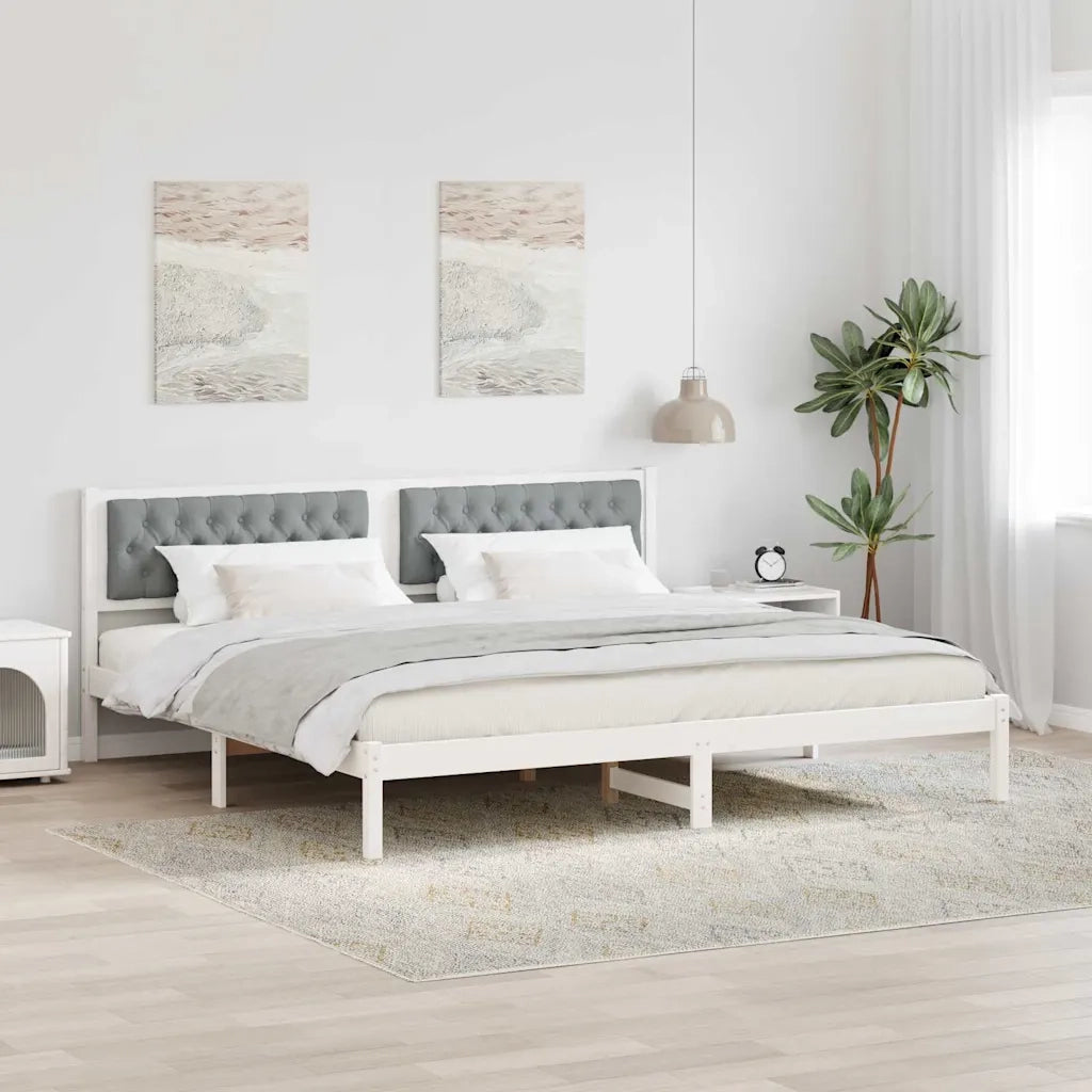 Struttura del letto Grigio chiaro 200 x 200 cm Pino massello