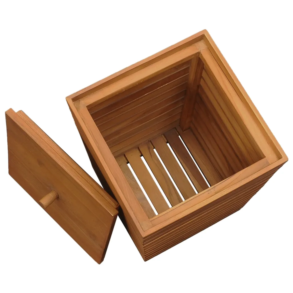 Cesto Portabiancheria 30x30x45 cm in Massello di Teak cod mxl 49650