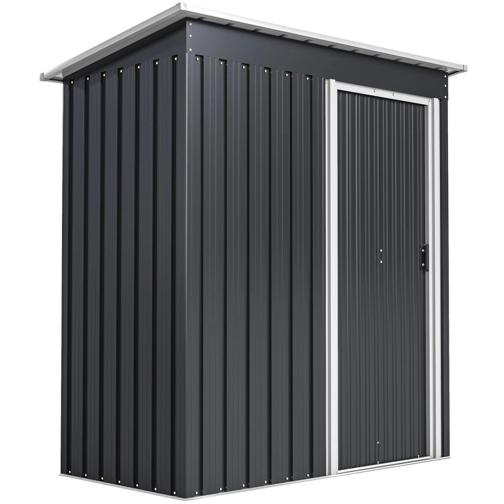 Casetta Attrezzi da Giardino ¨C zephmum ¨C Acciaio Zincato 163x89x182 cm Nero