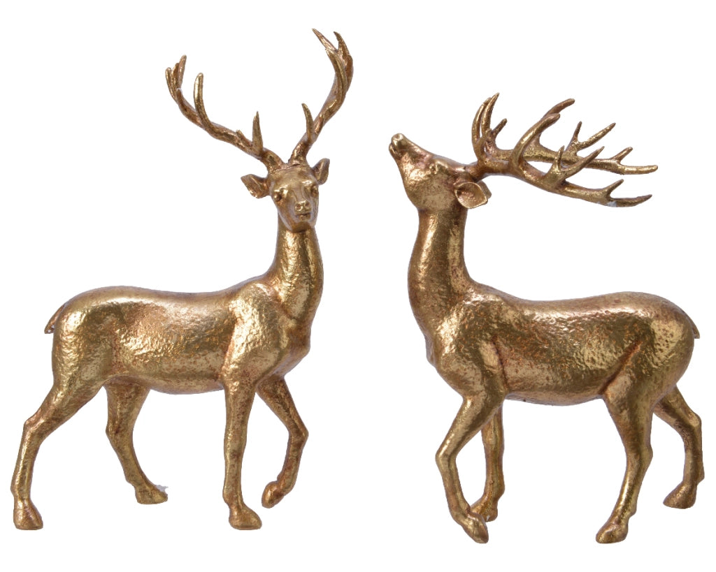 Cervo in poliresina oro 9,5x18,4x26,1 cm ass
