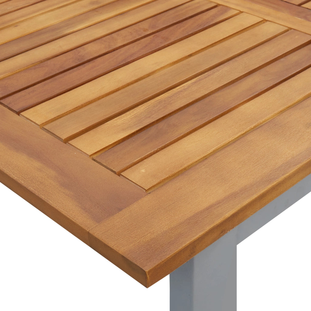 Set da Pranzo da Giardino 9 Pezzi in Legno Massello di Acacia e Metallo