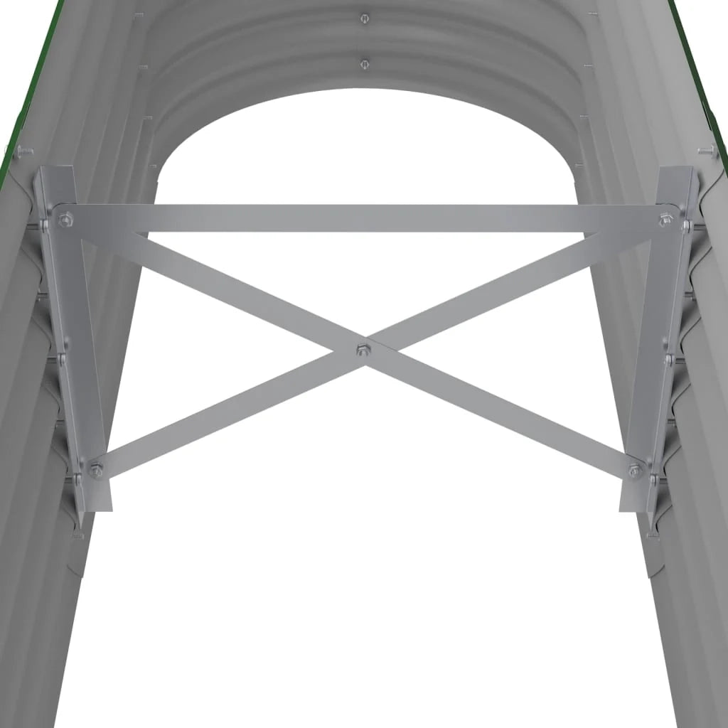 Fioriera rialzata per piante e fiori adatta per terrazze e giardini in acciaio verniciato a polvere 152 x 40 x 36 cm verde 02_0039577