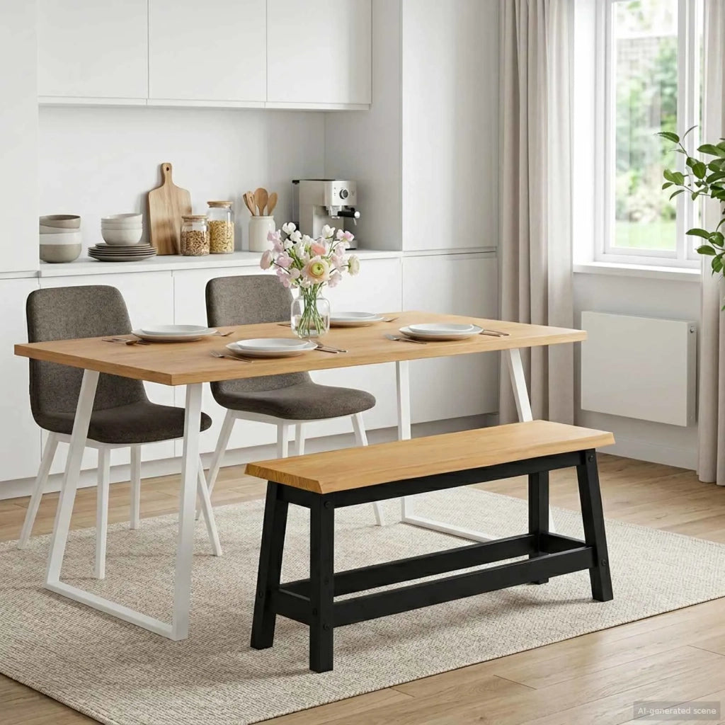 VidaXL Panchina da pranzo EKAI Nero 91,5 x 29 x 45,5 cm 42037009
