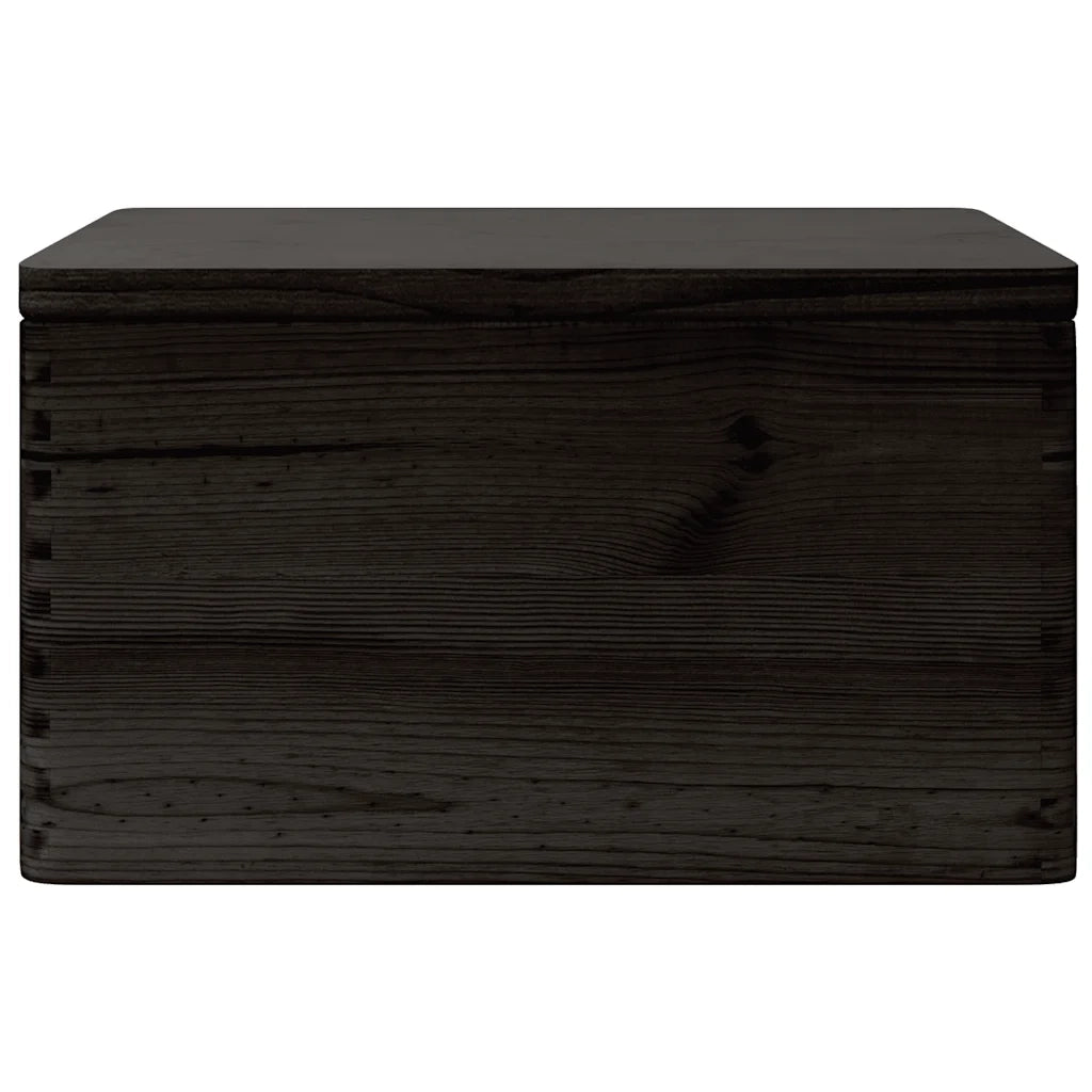 Scatola in Legno con Coperchio Nero 40x30x23cm in Legno di Pino 4017396