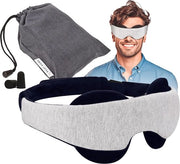 Slaapmasker di alta qualità con blocco totale della luce - Orecchini per occhi adattabili per il sonno profondo - Cintura di cotone confortevole