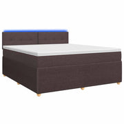 Letto box spring con materasso Marrone Scuro 180 x 200 cm 3452991
