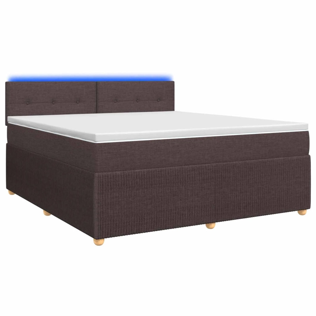 Letto box spring con materasso Marrone Scuro 180 x 200 cm 3452991