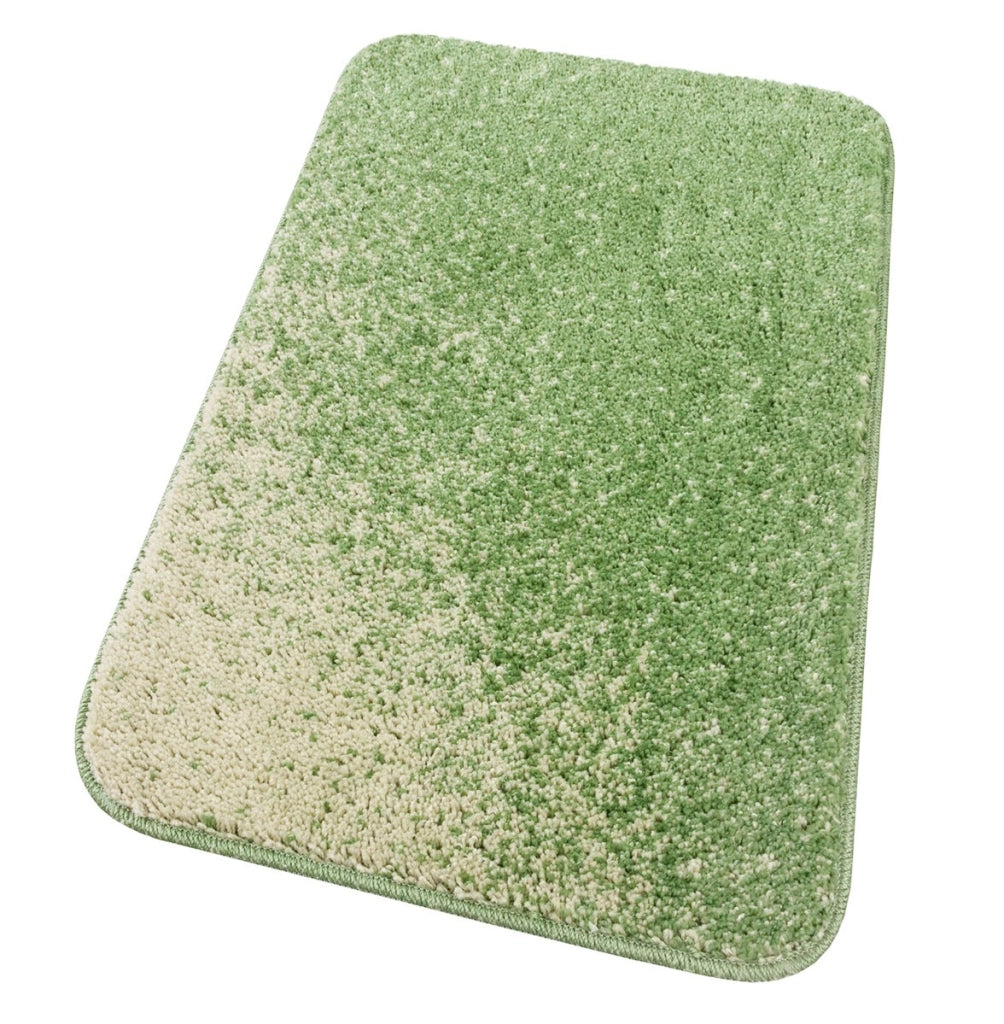 Tappeto Bagno Camera Scendiletto Doccia Vasca Antiscivolo Assorbente Shaggy Soffice IBISCO A Verde - 50x80 cm