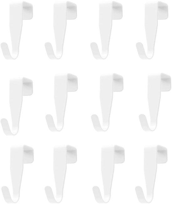 Haken per Porta 12 pezzi - Maniglione per Porta - Hanger per Abbigliamento - Materiali per Fissaggio Senza Foratura - Hanger per Abbigliamento - Acciaio Inossidabile - Impronte d'Acqua e Duratura