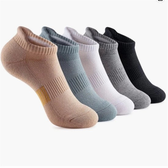 5 paia di calze per corsa - calze sportive - calze in cotone assorbenti - calze per allenamento - calze sportive basso - calze antitrascinamento, assorbenti sudore e resistenti allo scivolamento - unisex - M (35-40)