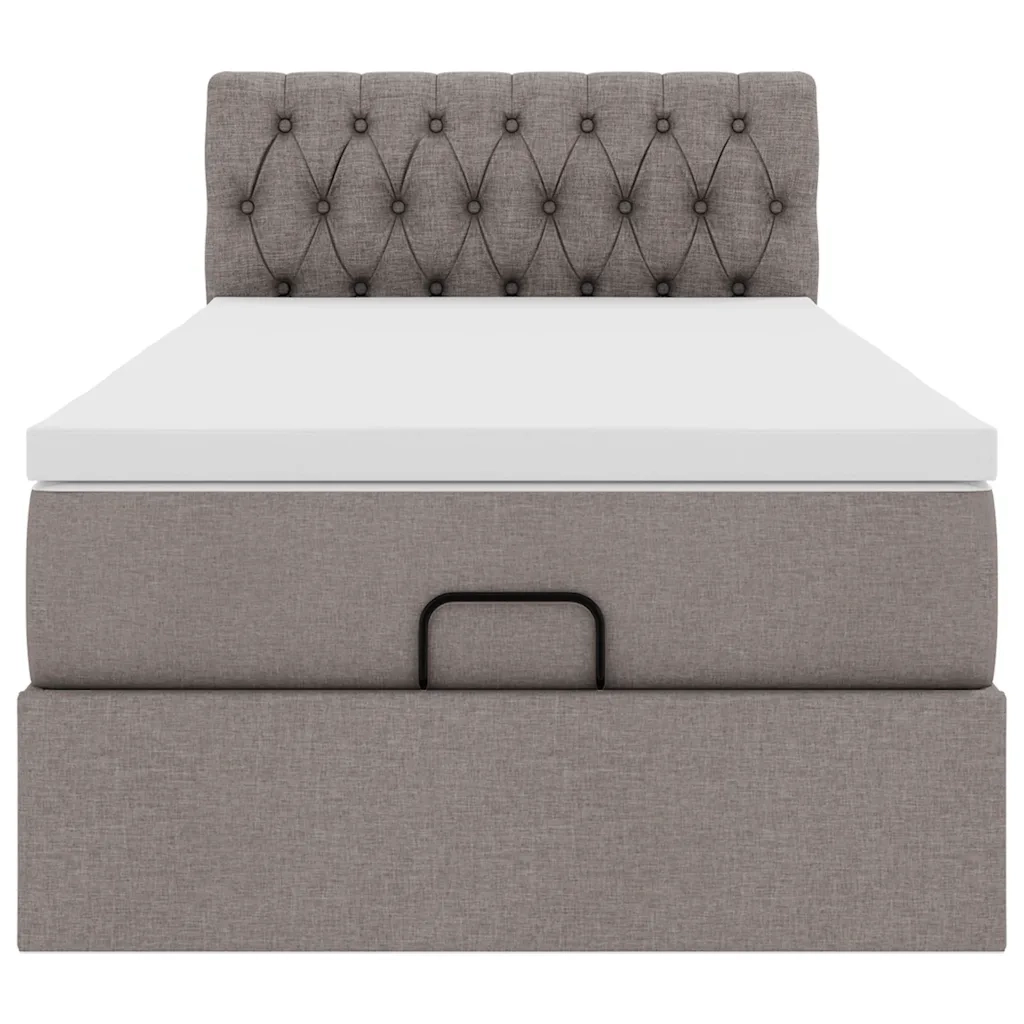 Pouf Letto con Materasso Tortora 100x200 cm in Tessuto