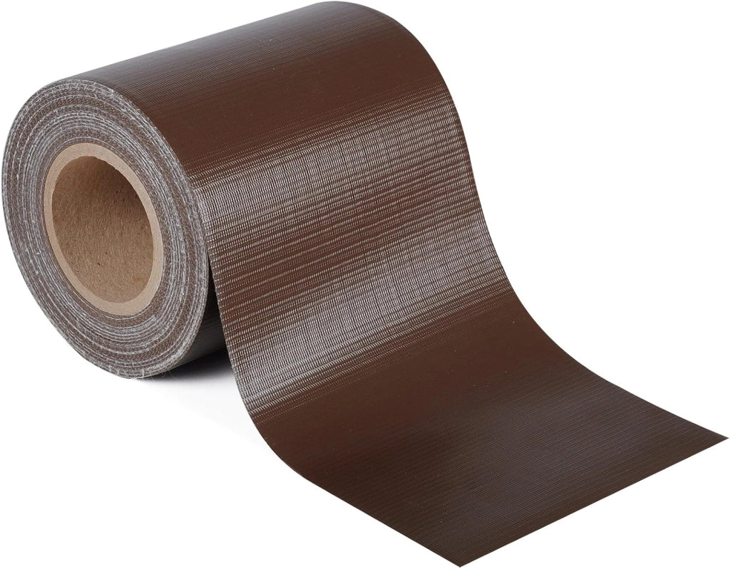 Frangivista Recinzione in PVC, Telo Oscurante per Balcone 19cm x 35m, Strisce Protezione della Privacy per Giardino Incluse 25 clip di fissaggio, Marrone