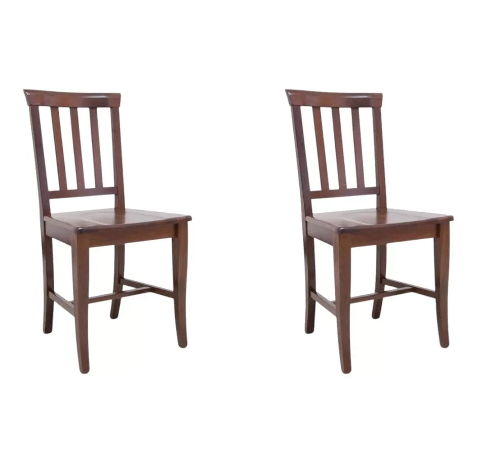 Set 2 sedie legno classiche noce seduta legno 43x44x93 - Mobili 2G