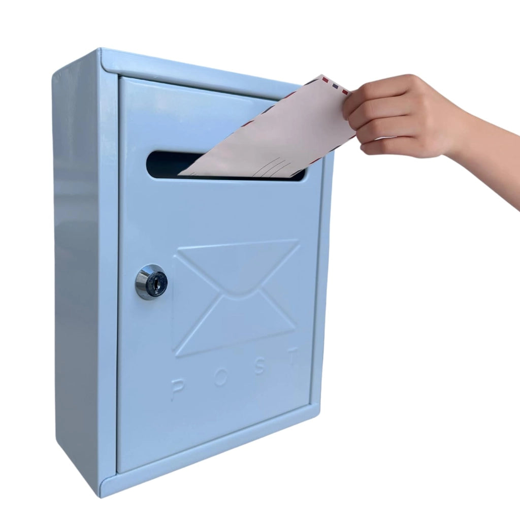 Cassetta Postale Esterno Personale Ferro Dimensioni 26 x 20 x 7,5 cm Elegante Funzionale Colore: Bianco