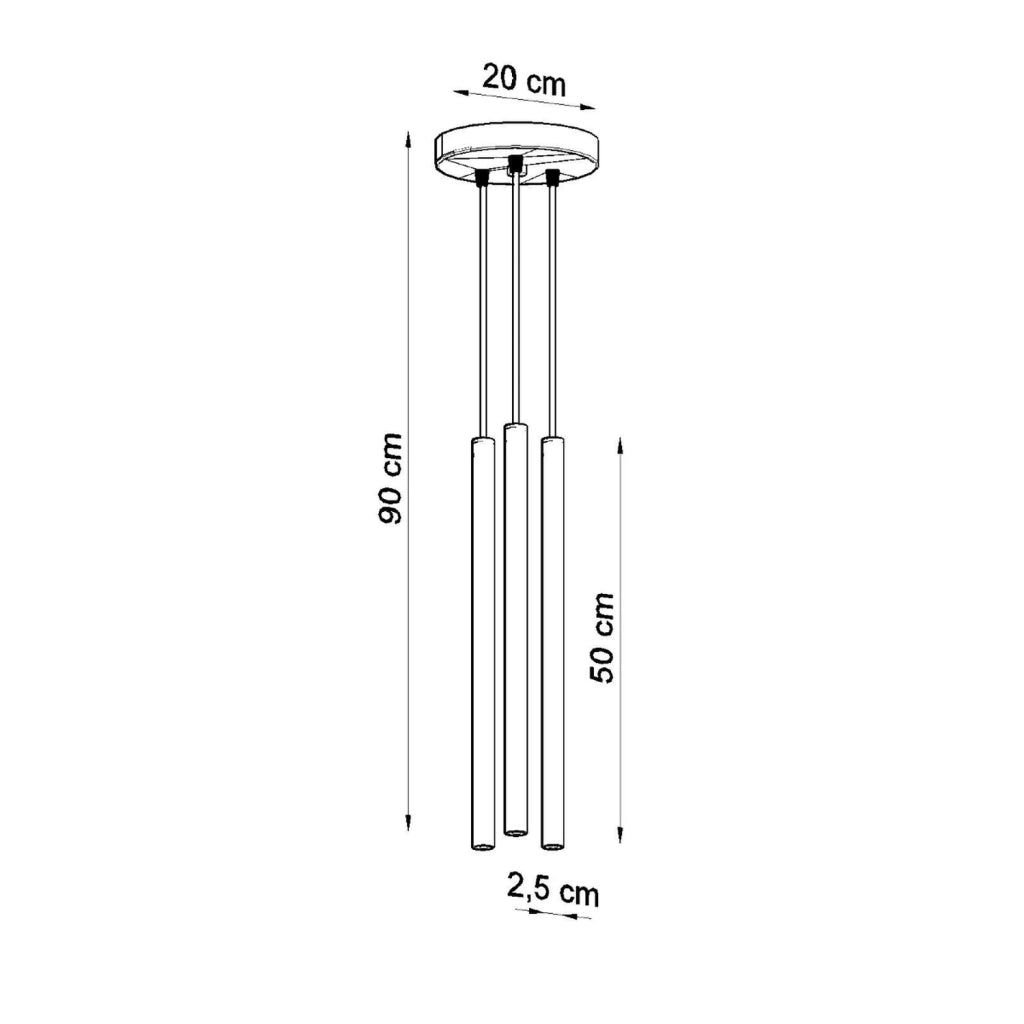 Lampadario Velino 3 luci nero metallo Pure Lume G9