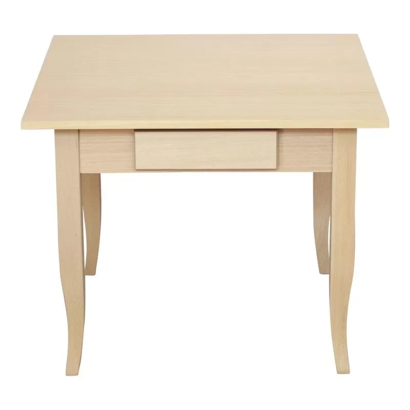 Tavolino quadrato 1 cassetto legno grezzo 50x50x45 - Mobili 2G
