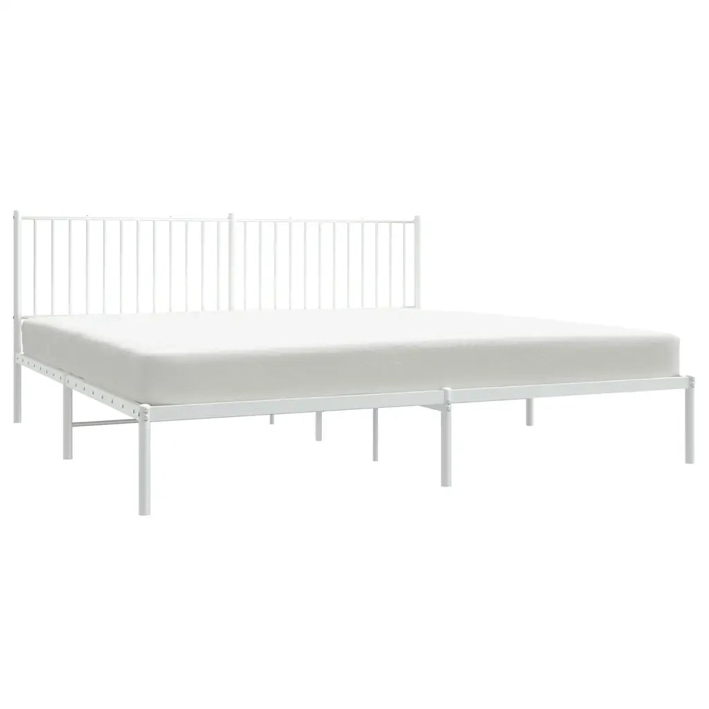 Giroletto con Testiera Metallo Bianco 193x203 cm 350937