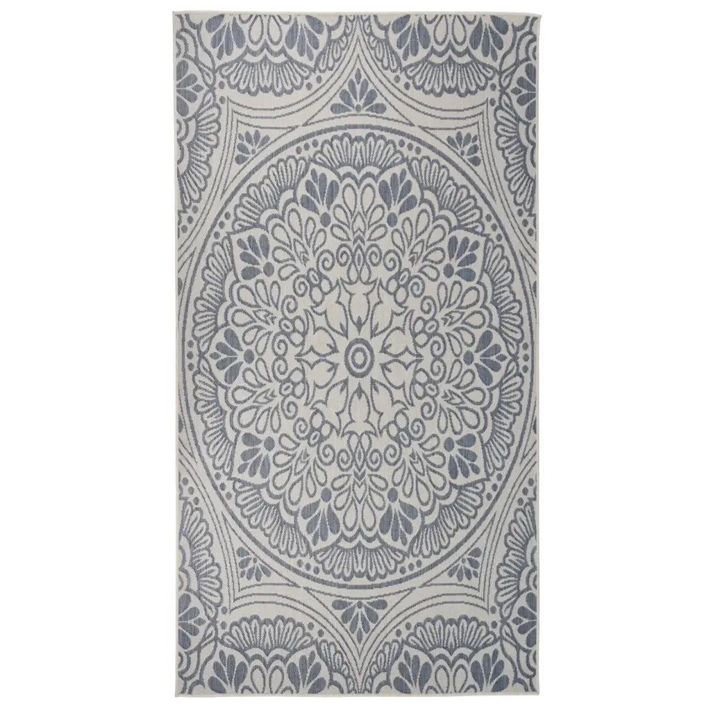 Tappeto da Esterni a Tessitura Piatta 80x150 cm Motivo Blu cod mxl 64797
