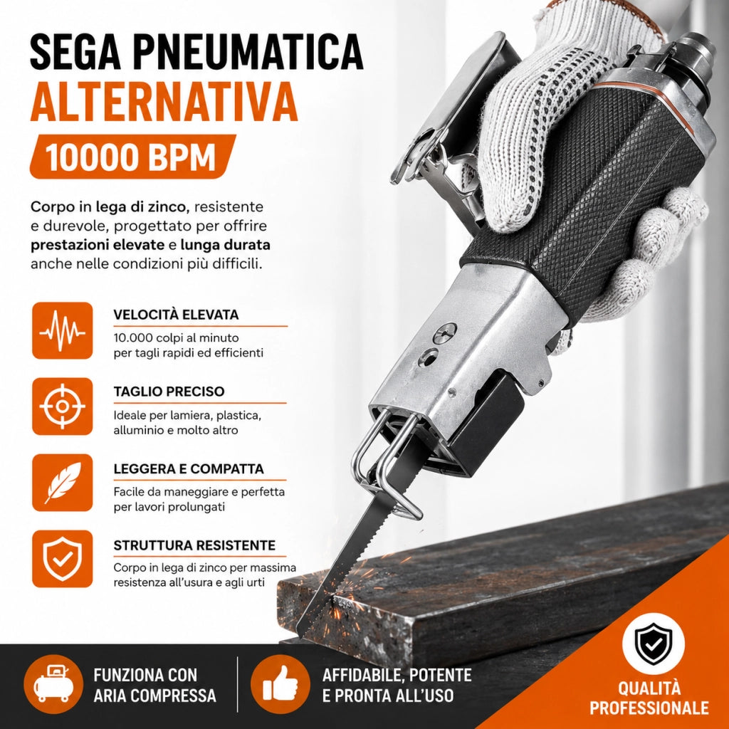 Seghetto Alternativo Pneumatico Aria Compressa 10000BPM 1/4 07596